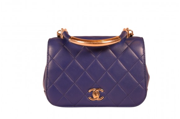 Borsa Chanel Carry Chic Blu